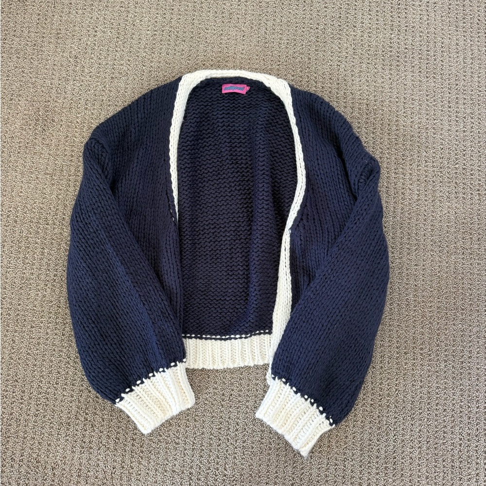 White and navy edikted cardigan